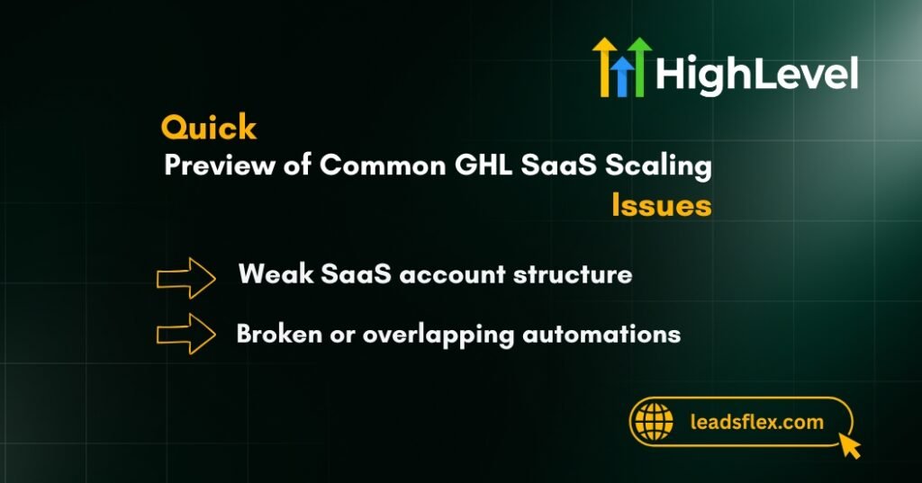 Quick Preview of Common GHL SaaS Scaling Issues